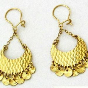Pair of 14K yellow gold chandelier style earrings